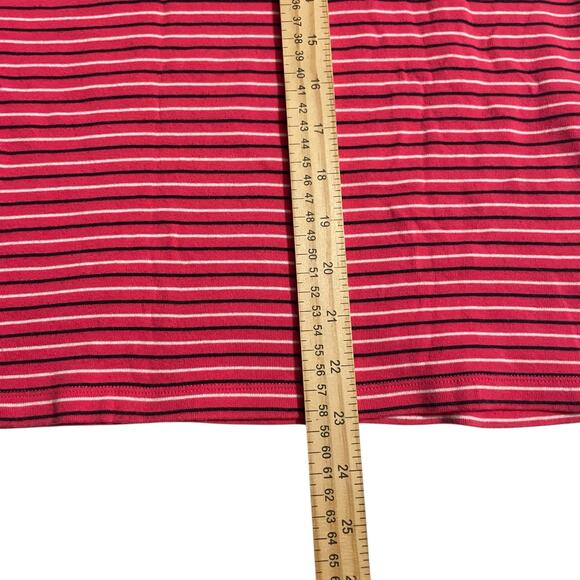 Tommy Hilfiger Womens Size M Red Blue White V Neck Striped Short Sleeve T-Shirt - Picture 9 of 10
